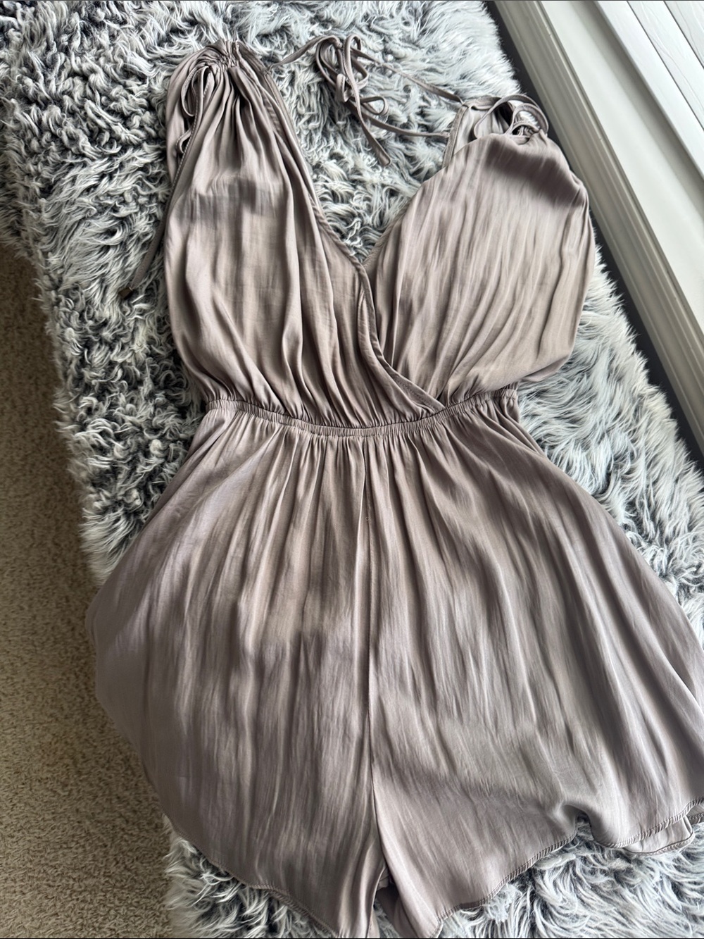Tie-Shoulder V-Neck Romper